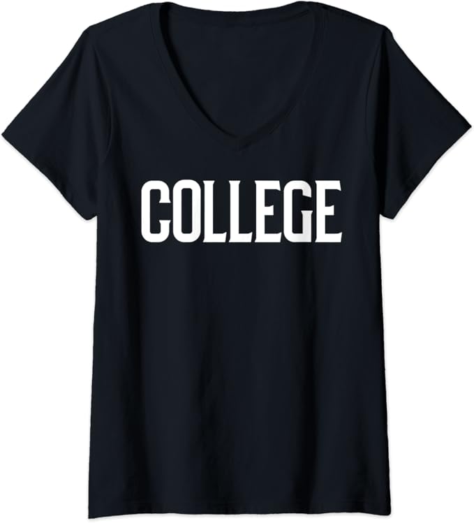 Womens College Student Gift College VNeck TShirt Amazon.co.uk Fashion